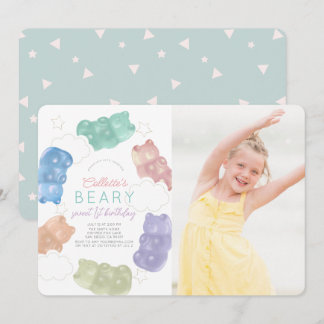 Beary Sweet Gummy Bear Girl Foto Geburtstag Einladung