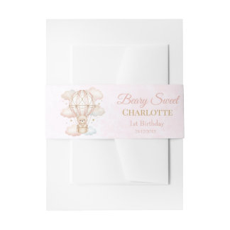 Beary Sweet Hot Air Balloon 1st Birthday Einladungsbanderole