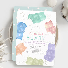 Beary Sweet Pastel Gummy Bären Girl Geburtstag Einladung