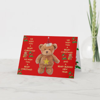 BEARY WEIHNACHTEN! Grußkarte Feiertagskarte
