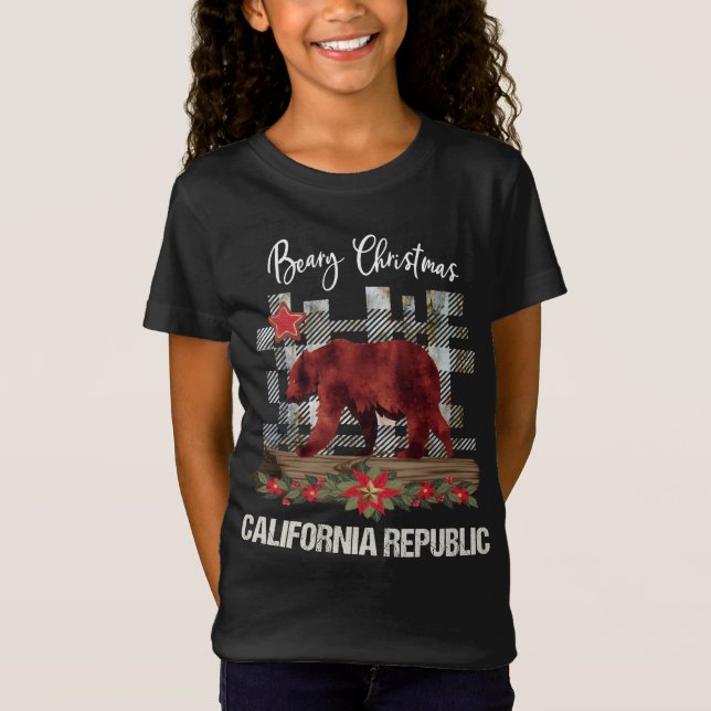 Beary Weihnachtskalifornien-Republik scherzt des T-Shirt (Vorderseite)