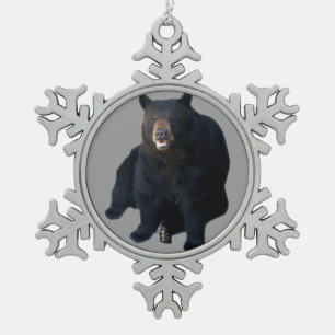 Beary Weihnachtsschneeflocke 1 Schneeflocken Zinn-Ornament
