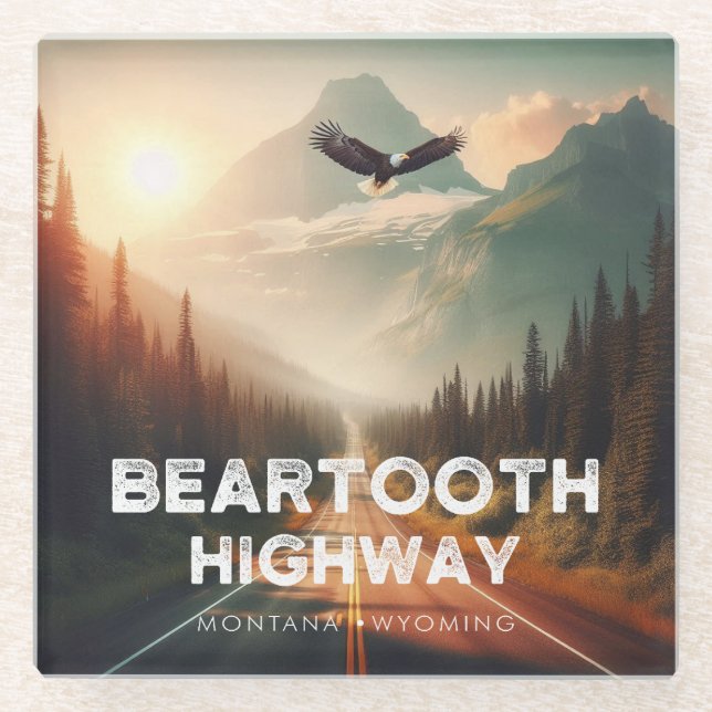 Bearzahnweg Montana Glasuntersetzer (Vorderseite)