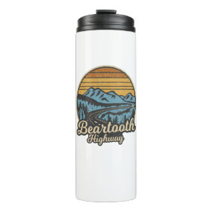 Bearzahnweg Montana Wyoming Retro Thermosbecher
