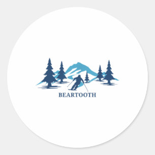 Bearzahnwyoming Ski Resort Skifahren Skier T - Shi Runder Aufkleber