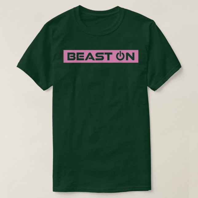 Beast auf rosa Gymnastik Fitness Workout Gym Sloga T-Shirt (Design vorne)