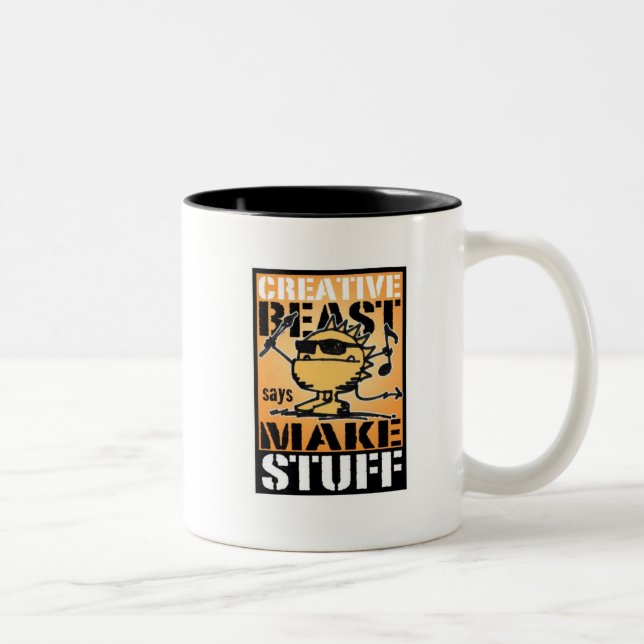 beast_emblem, CrazyLogo_webaddress Zweifarbige Tasse (Rechts)