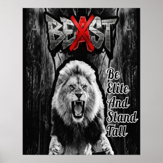 BEAST Löwen Druck, Wertposter Papier (Halbglanz) Poster