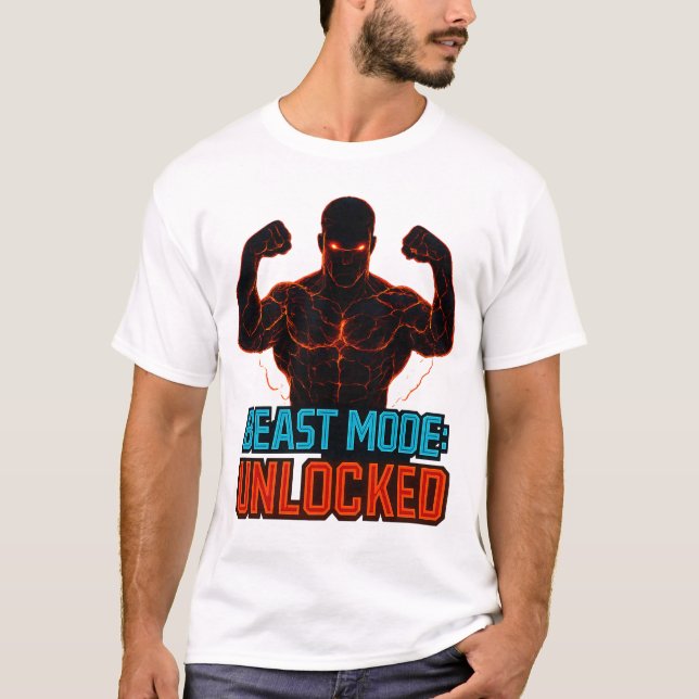 Beast Mode Unlocks Power Gym Motivierend Tshirt (Vorderseite)