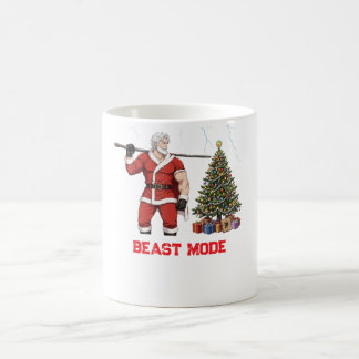 * Beast Mode Weihnachtsmann hebt Weihnachtsbaum Kaffeetasse