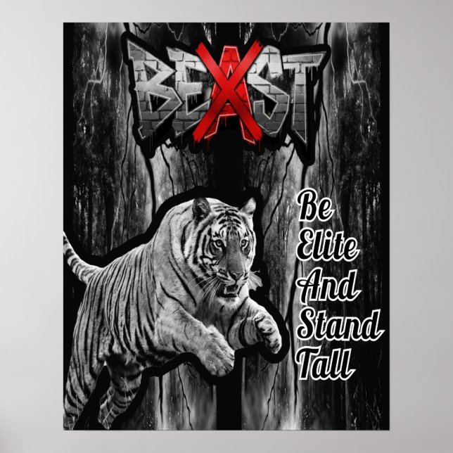BEAST Tiger Print, Value Poster Papier (Halbglanz) (Vorne)