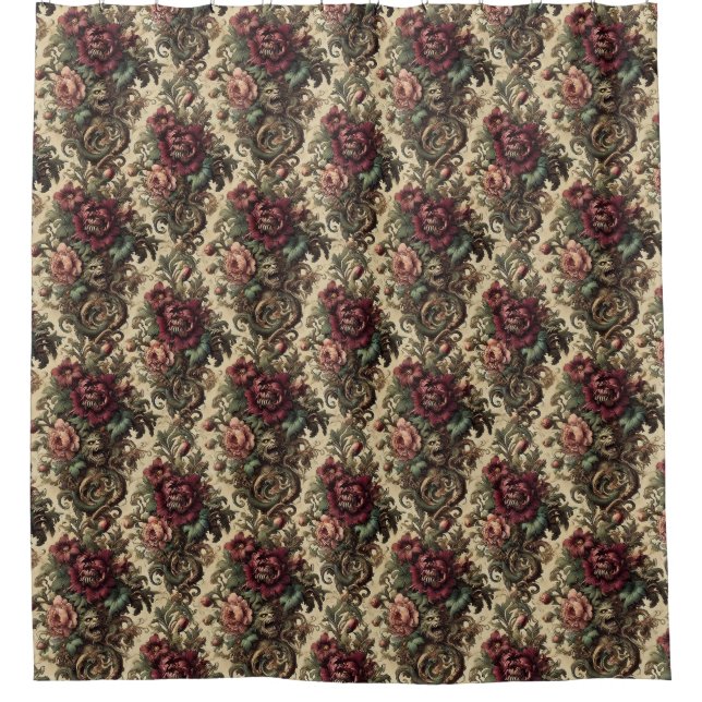 Beastly Bouquet - Gotisch Viktorianisch Duschvorhang (Vorderseite)