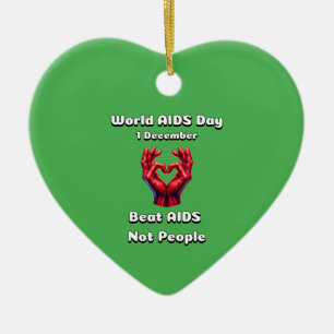 Beat Aids nicht Menschen. Welt-AIDS-Tag. Keramik Ornament
