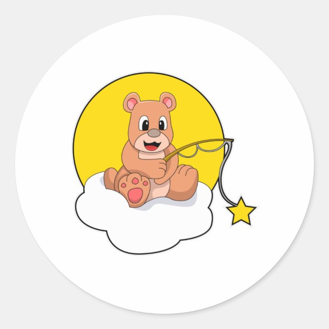 Beat at Fishing with Fan rod on Cloud Runder Aufkleber (Vorderseite)