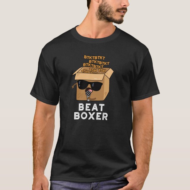Beat Boxer Funny Beatboxer Box Puff Dark BG T-Shirt (Vorderseite)