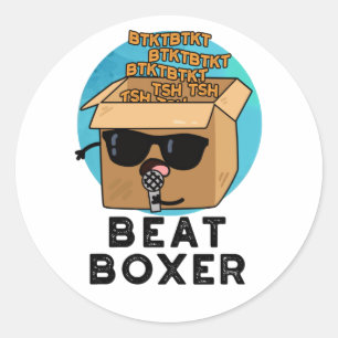 Beat Boxer Funny Beatboxer Box Puff Runder Aufkleber