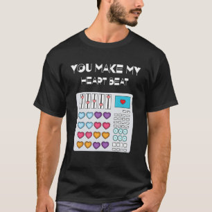 Beat DJ Techno Rave Party Herzen Tag Glücklich Val T-Shirt