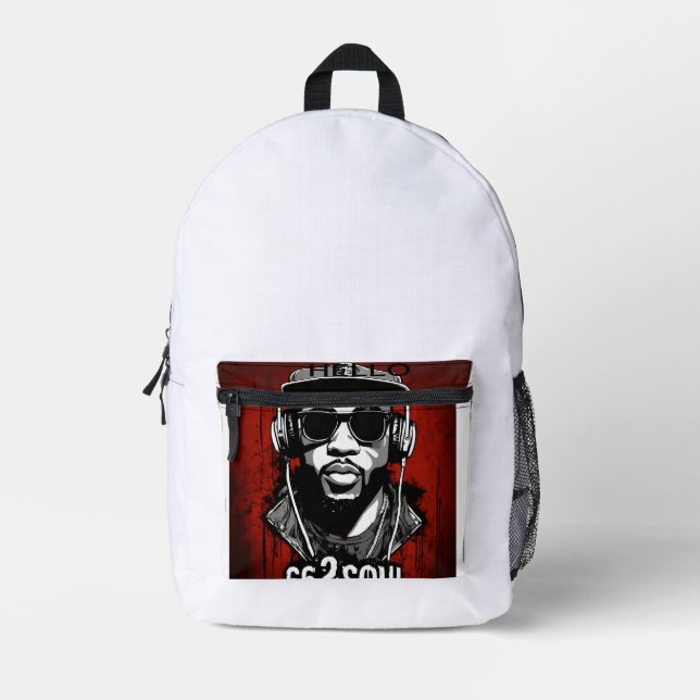 "Beat Drop Backpack" DJ-Tasche Bedruckter Rucksack (Vorderseite)