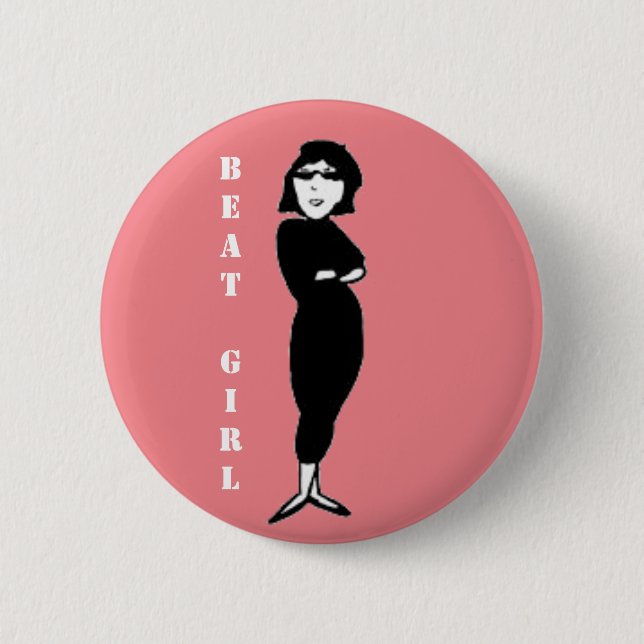 Beat Girl pink Button (Vorderseite)