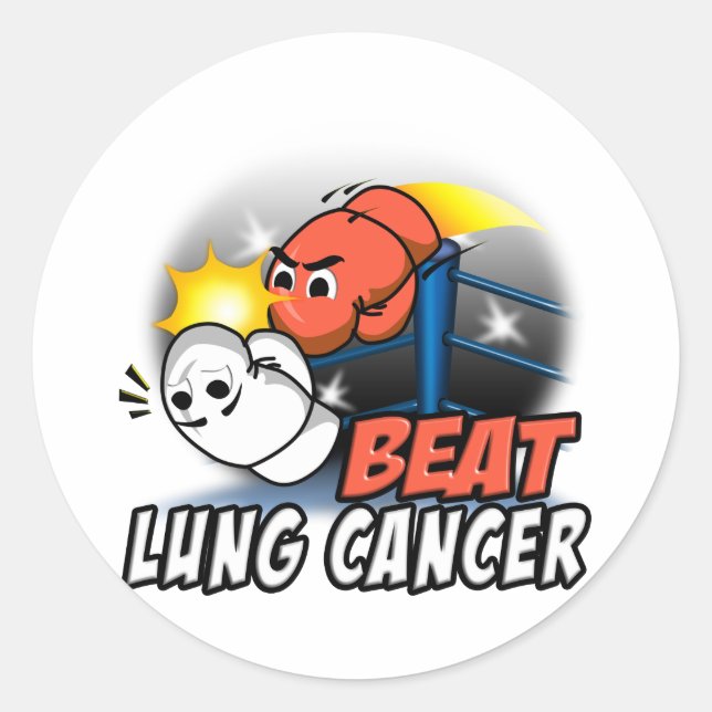 Beat Lung Cancer Runder Aufkleber (Vorderseite)