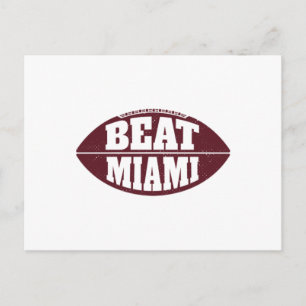 Beat Miami Vintag Aggie Football Gameday Samstag Feiertagspostkarte