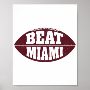 Beat Miami Vintag Aggie Football Gameday Samstag Poster