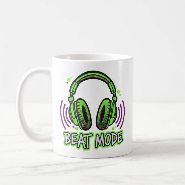 BEAT MODE  | Kraft, Musik & Motivation Kaffeetasse (Links)