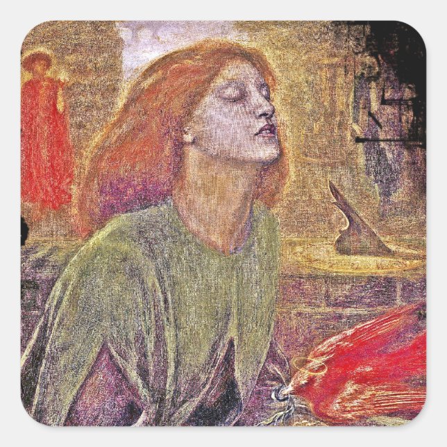 Beata Beatrix Quadratischer Aufkleber (Vorderseite)