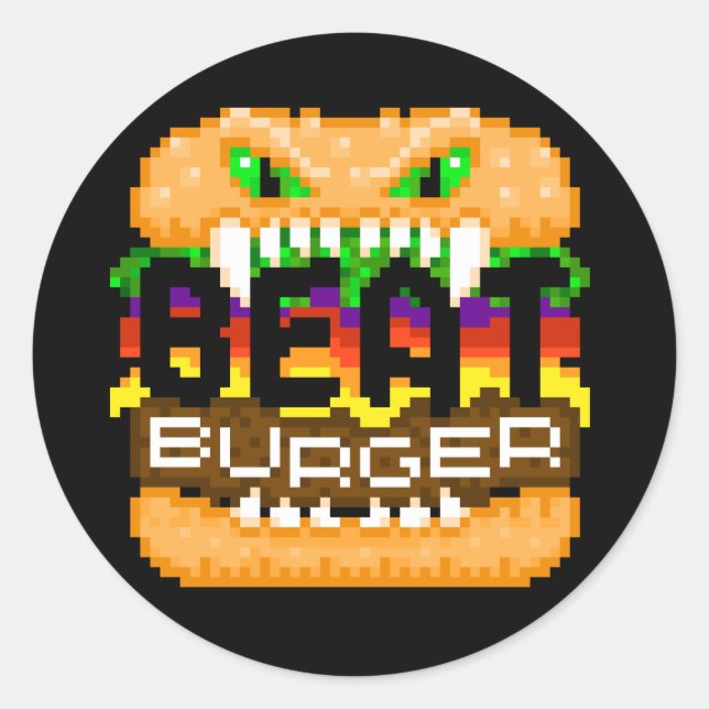Beatburger verbissen Monster-Logo-Aufkleber Runder Aufkleber (Vorderseite)