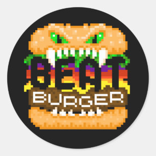 Beatburger verbissen Monster-Logo-Aufkleber Runder Aufkleber