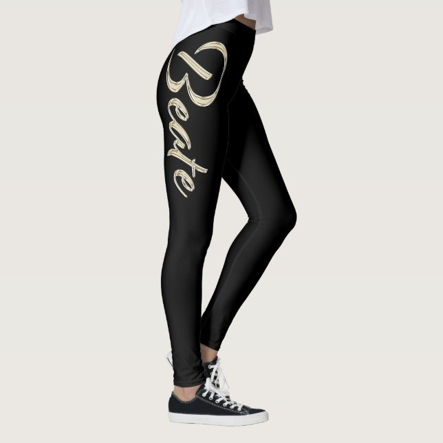 Beate white gold Handwriting Hose Leggings (Rechts)