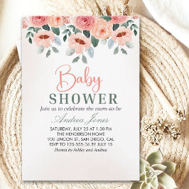 Beatiful Water Color Flowers Garden Baby Shower Einladung