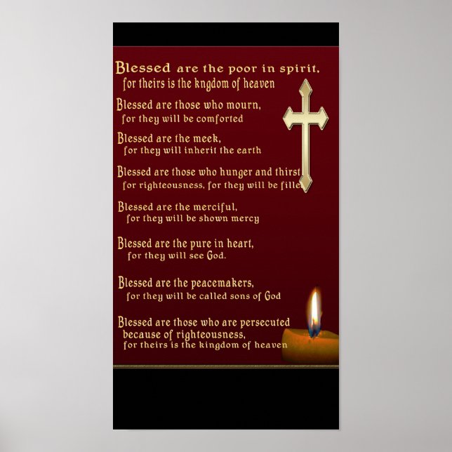 Beatitudes Christliche Geschenke Poster (Vorne)