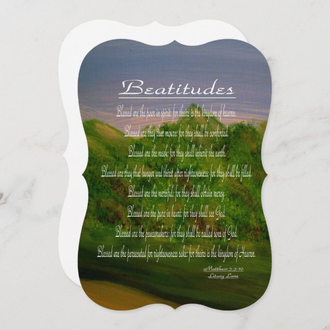 Beatitudes Feiertagskarte (Vorne/Hinten)
