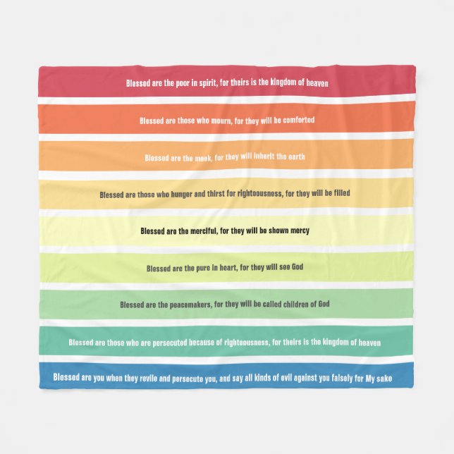 Beatitudes Fleece Blanket (Vorderseite (Horizontal))