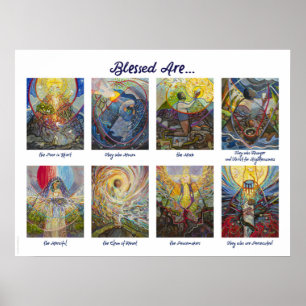 Beatitudes Illustriertes Christliches Poster