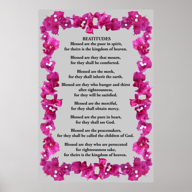 Beatitudes in Bougainvillea Poster (Vorne)