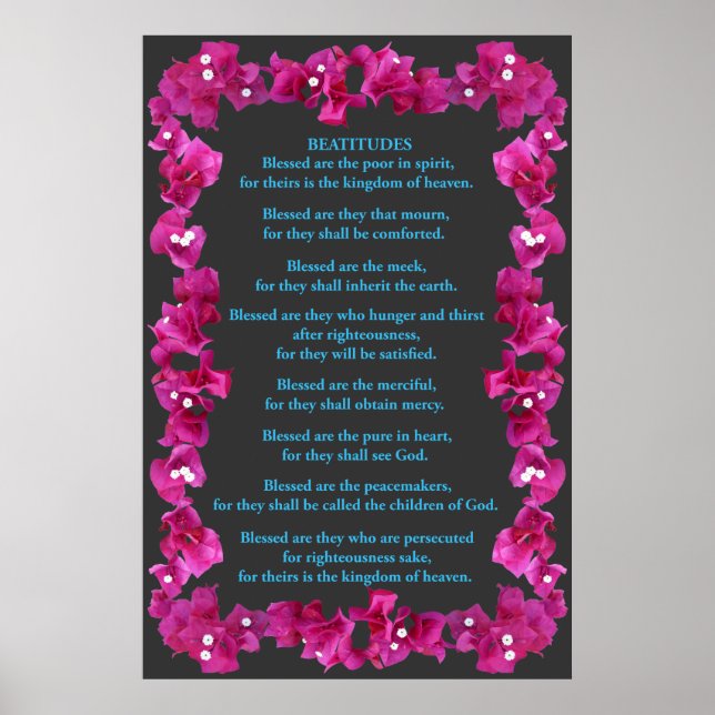 Beatitudes in Bougainvillea Poster (Vorne)