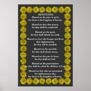 Beatitudes in einem Lüftungsrahmen Poster