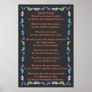 Beatitudes in einem Schmetterlings-Rahmen Poster
