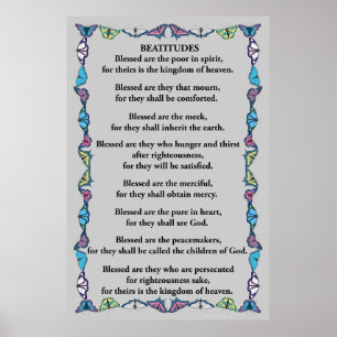 Beatitudes in einem Schmetterlings-Rahmen Poster