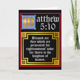 Beatitudes Matthew 5 Blue Gold beleuchteter Letter Dankeskarte