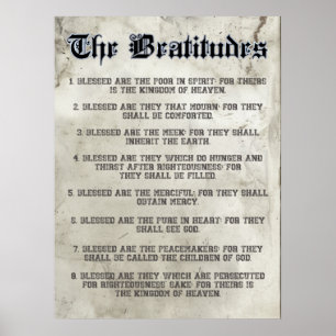 Beatitudes Matthew 5 Sermon auf dem Monte Ratio 3: Poster