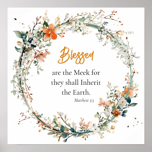 Beatitudes Serie Gesegnet sind Meek Print Poster (Vorne)