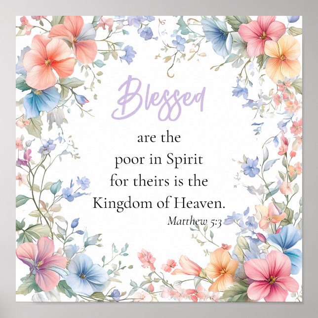 Beatitudes Serie Seligen Armen in Spirit Print Poster (Vorne)