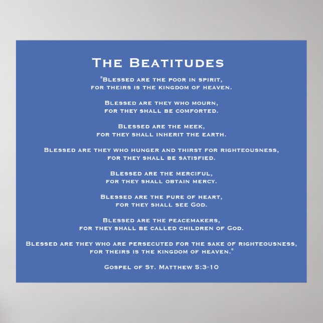 Beatitudes von Jesus Poster (Vorne)