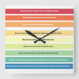 Beatitudes Wall Clock Quadratische Wanduhr
