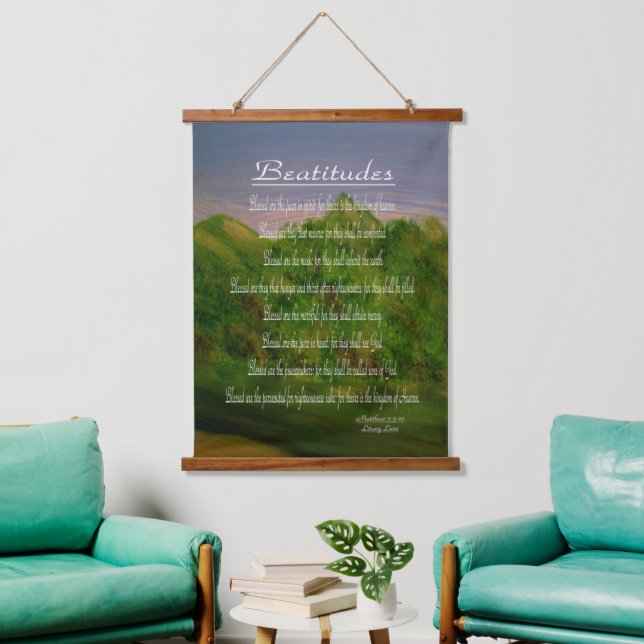 Beatitudes Wandteppich Mit Holzrahmen (Wohnzimmer)