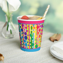 [Beatnik Bubbles] Retro Polka Dot Strip Two Tone Pappbecher