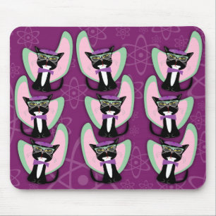 Beatnik Kitty Pattern Mousepad